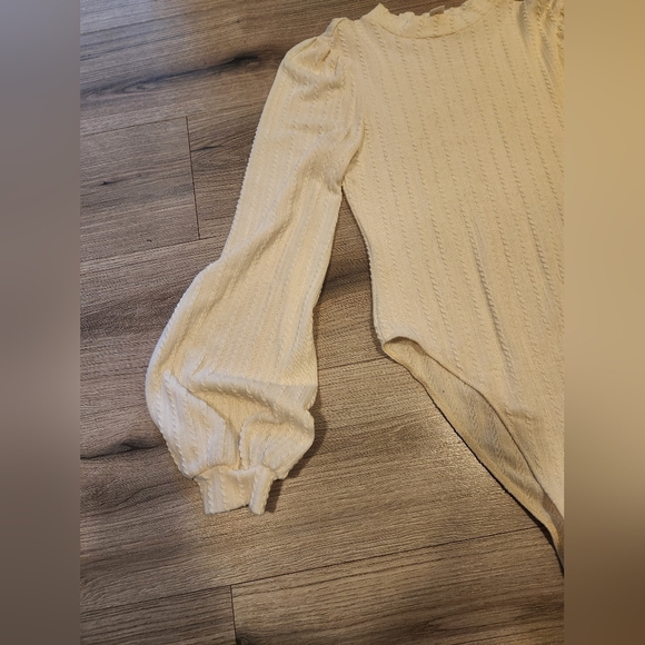 SweatyRocks Women's Mock Turtle Neck Bishop Sleeve Slim fit T Shirt Tops Bodysui - Picture 4 of 7